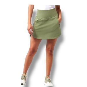 ATHLETA FAIRWAY HIGH RISE 16” GOLF SKORT - 2X Eucalyptus Olive